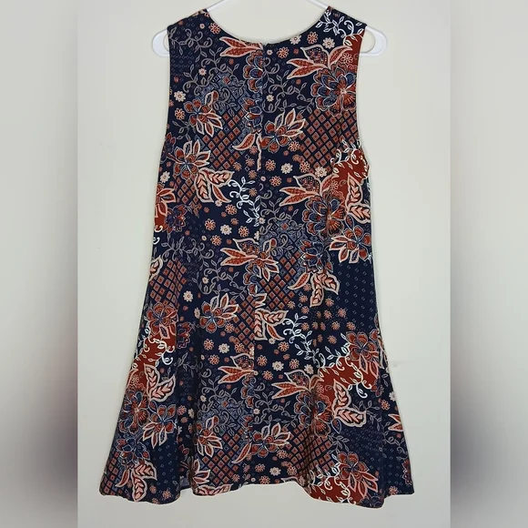 APRICOT Navy Floral Print Dress with Red and Cream Accents - Picture 6 of 12